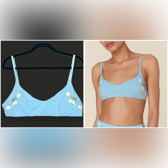 NWT Andie X Fanm Mon Embroidered Floral Molokai Bikini Top, Multicolored, XL - Picture 1 of 14